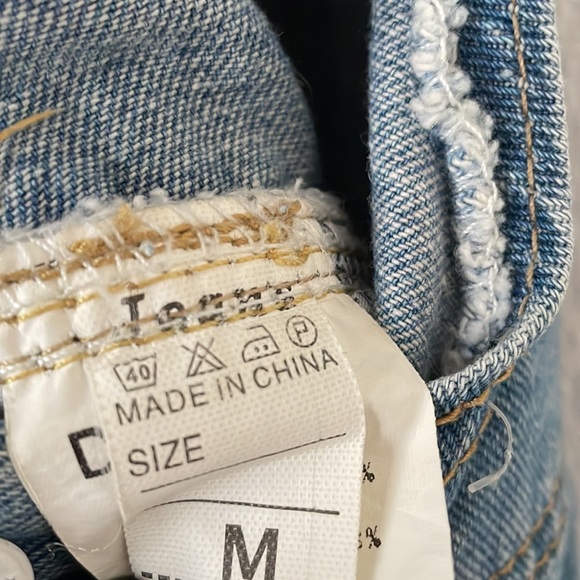 DYYNZ Denim Overall Shorts Adjustable with Pocket - Picture 4 of 4